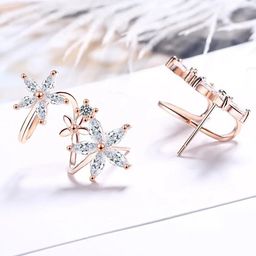 Jewels Galaxy Rose Gold Plated Star Shaped Studs Earrings-15