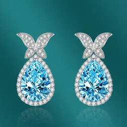 Designs & You Silver-Plated Teardrop Shaped Drop Earrings image 1