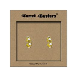 Comet Busters Gold-Plated Circular Clip On Non Piercieng Hoop Earrings-15