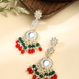 Yellow Chimes Gold-Plated Contemporary Drop Earrings-51