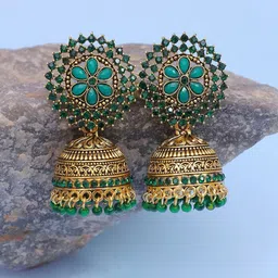 Crunchy Fashion Classic Jhumkas Earrings-image-12