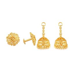 Vighnaharta Gold Plated Removable Jhumkas with studs Earring-55