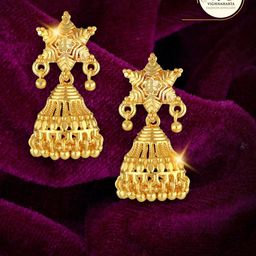 Vighnaharta Gold-Plated Dome Jhumkas Earrings-58