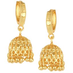 Vighnaharta Gold-Plated Dome Shaped Jhumkas-14