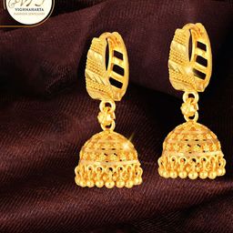 Vighnaharta Gold-Plated Floral Jhumkas Earrings-image-88