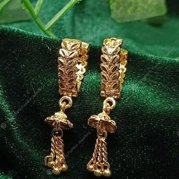 Vighnaharta Gold-Toned Floral Jhumkas Earrings-image-19