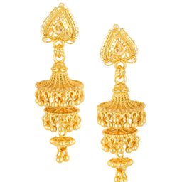 Vighnaharta Gold-Plated Floral Jhumkas Earrings-image-29