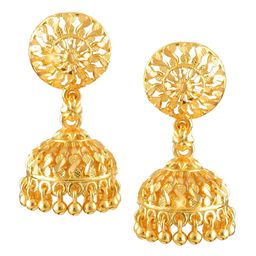 Vighnaharta Gold-Plated Floral Jhumkas Earrings-image-44