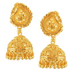 Vighnaharta Gold-Plated Floral Jhumkas-5
