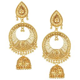 Vighnaharta Gold-Plated Circular Jhumkas-image-40