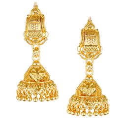 Vighnaharta Gold-Plated Floral Jhumkas Earrings-image-76