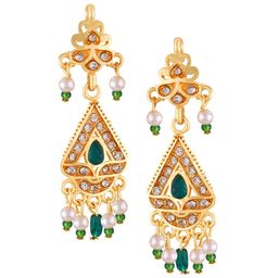 Vighnaharta Gold-Plated Floral Jhumkas-36