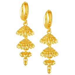 Vighnaharta Gold-Plated Dome Shaped Jhumkas Earrings-36