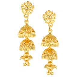 Vighnaharta Gold-Plated Dome Shaped Jhumkas-picture-17