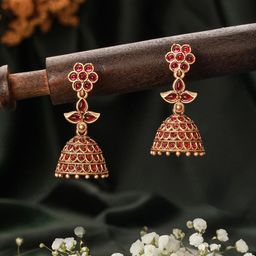 Jazz and Sizzle Floral Jhumkas Earrings-56
