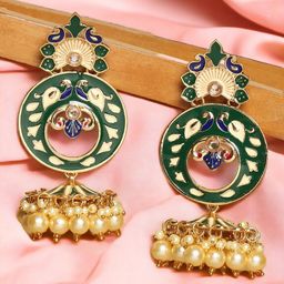 Anouk Metal Stone Studded Classic Jhumkas-50