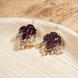 EL REGALO Stone Studded Contemporary Drop Earrings-24