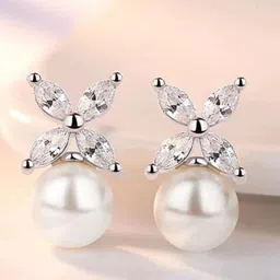 MYKI Silver-Toned Contemporary Stud Earrings-image-27