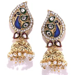 Anouk Gold-Plated Dome-Shaped Beaded Jhumkas-99