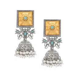 Shining Jewel - By Shivansh Contemporary Jhumkas Earrings-14