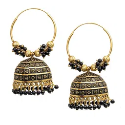 Shining Jewel - By Shivansh Gold Plated Contemporary Cubic Zirconia Jhumkas-image-67