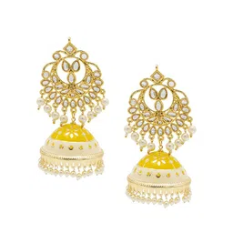 Shining Jewel - By Shivansh Gold-Plated Cubic Zirconia Dome Shaped Chandbalis-picture-8