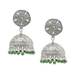 Shining Jewel - By Shivansh Silver-Plated Cubic Zirconia Oxidised Jhumkas Earrings-image-88