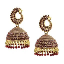Shining Jewel - By Shivansh Gold-Plated Contemporary Jhumkas-35