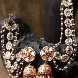 KARATCART Gold-Plated Contemporary Jhumkas-43