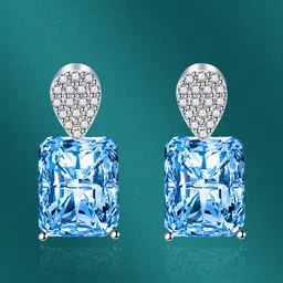 Designs & You Silver-Plated Square Drop Earrings-10