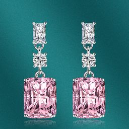 Designs & You Silver-Plated CZ-Studded Geometric Drop Earrings-25