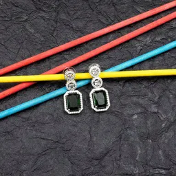 StileAdda Silver Plated Geometric Drop Earrings-16