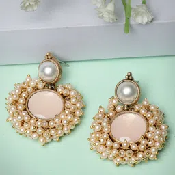 ADIVA Gold-Plated Beaded Classic Drop Earrings-44
