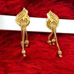 Anujeet Fashion Hub Gold Plated Contemporary Drop Earrings-29