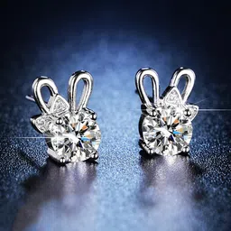 Jewels Galaxy Silver-Plated Quirky Crystal Studded Studs Earrings-image-28
