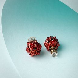 Scintillare By Sukkhi Rose Gold-Plated Floral Studs Earrings-36