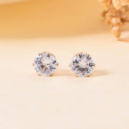 Silvermerc Designs Rose Gold-Plated Oval Studs Earrings-17