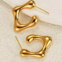 DIVASTRI Geometric Half Hoop Earrings-image-98