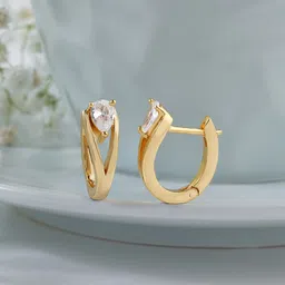 MINUTIAE Gold-Toned Geometric Half Hoop Earrings-26