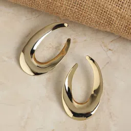 SOHI Gold-Plated Half Hoop Earrings-37