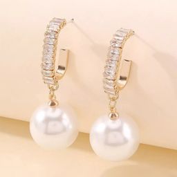 Jewels Galaxy Gold-Plated American Diamonds Contemporary Drop Earrings-94