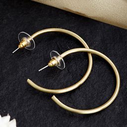 ATIBELLE Gold-Plated Circular Half Hoop Earrings-12