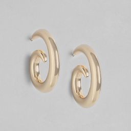 Forever New Women Gold-Plated Circular Half Hoop Earrings-9