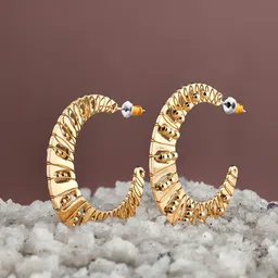 Accessorize Contemporary Half Hoop Earrings-42