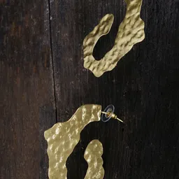 Yellow Chimes Gold-Plated Contemporary Half Hoop Earrings-15