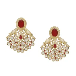 Silvermerc Designs Gold-Plated Contemporary Stone Studded Drop Earrings-22