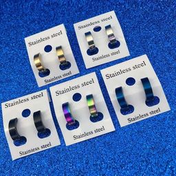 VIEN Men Set Of 5 Circular Hoop Earrings-8