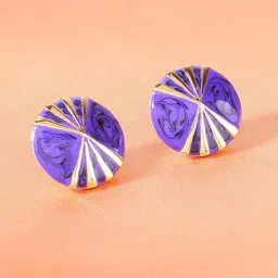 Estele Gold-Plated Circular Studs Earrings-image-61
