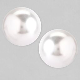 Rubans Voguish Circular Rhodium-Plated Double Sided Pearls Studs Earrings-35