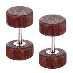 KRYSTALZ Set Of 2 Wooden Circular Studs-55
